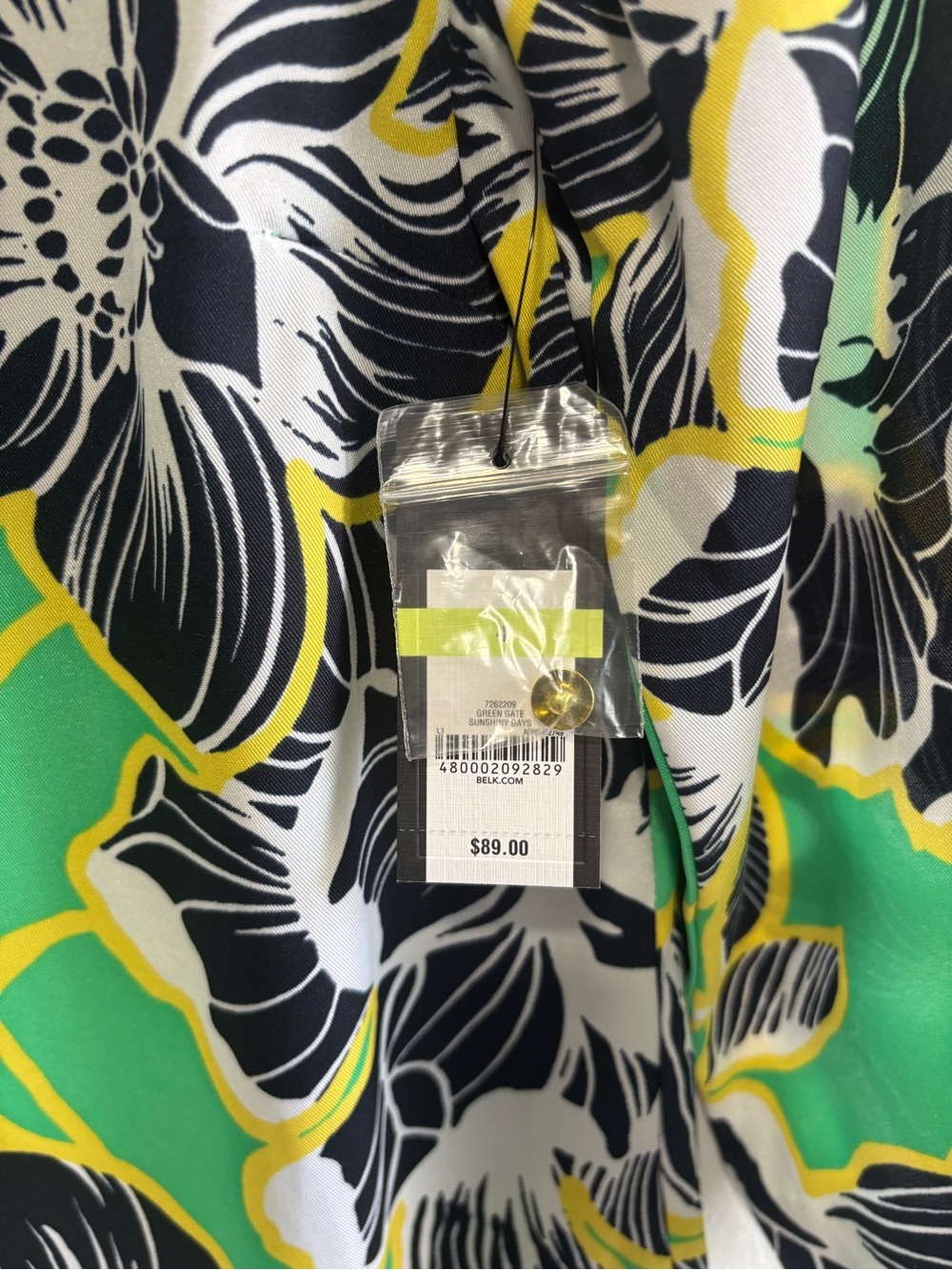 NWT Crown & Ivy Green Floral Shift Dress Size 4 Lined 3/4 Sleeve Preppy Resort - Picture 6 of 10